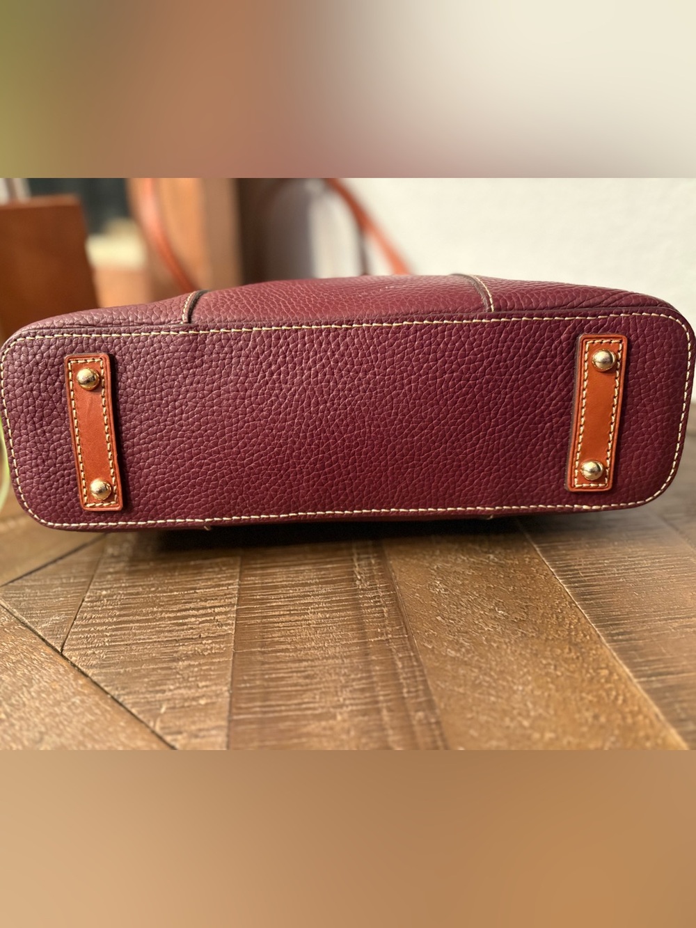 Dooney & Bourke Pebble Grain Shopper Tote Burgundy Wine Leather NWOT - Picture 8 of 12